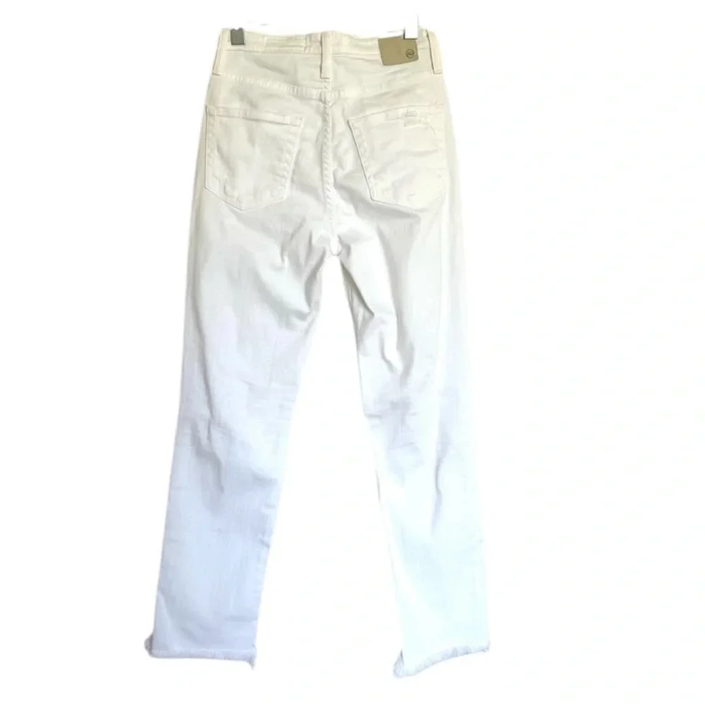 AG the Phoebe white raw hem jeans in excellent like-new condition size 25